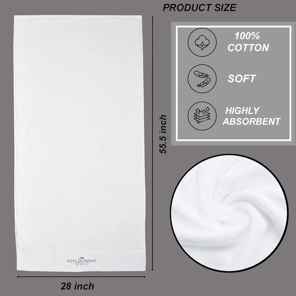 Set of 2 Large Bath Towels – 55.5